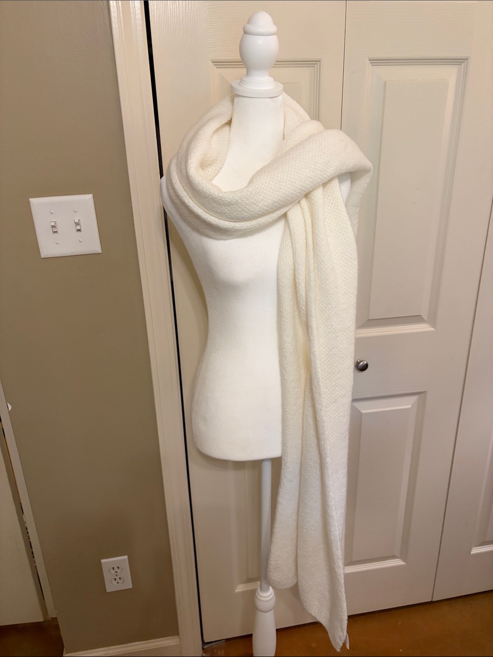 Melrose and Market Cream Knit Wrap Scarf